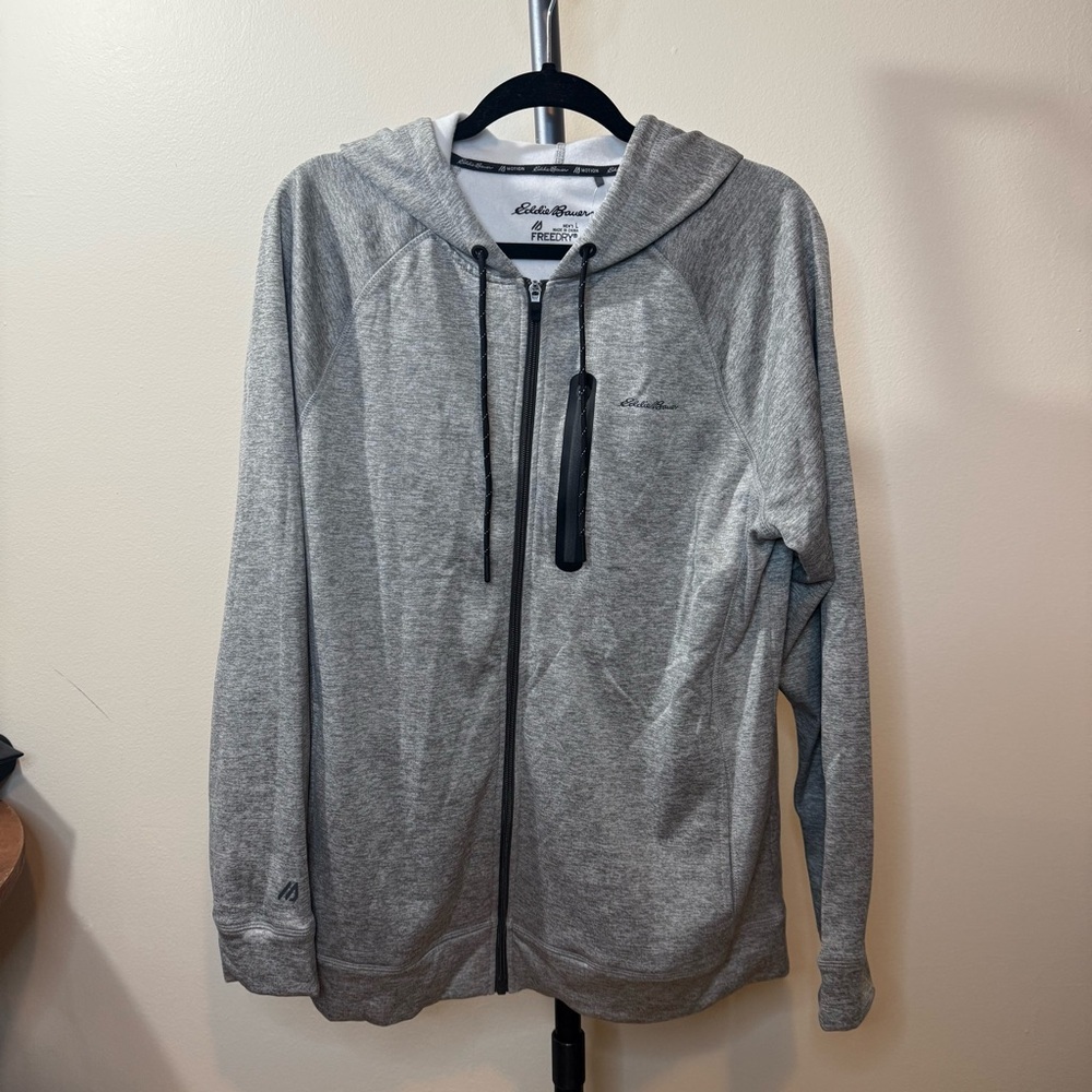 Eddie Bauer Men's Heather Gray Zip-Up Sweater